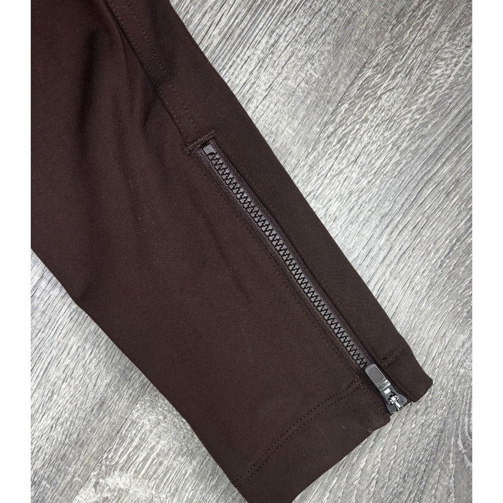 Athleta Brown Straight Leg Ankle Zip Pants Pockets Travel Work Gym Sz Small Tall - Picture 5 of 8